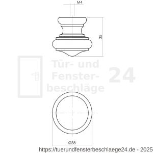 Intersteel Living 8578 Knopf 25/38 mm Pilz-Rand Eschenholz - D26007851 - afbeelding 2