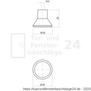 Intersteel Living 8578 Knopf 28 mm kegelförmig Eschenholz - D26004045 - afbeelding 2