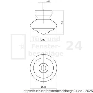 Intersteel Living 8578 Knopf 40 mm Buchenholz - D26007848 - afbeelding 2