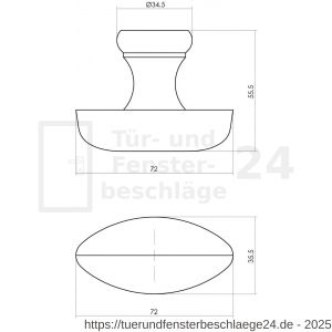 Intersteel Living 8580 Möbelknopf glatt oval Holz - D26004051 - afbeelding 3