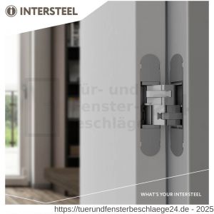 Intersteel Exclusives 4626 Verdeckt liegendes Türband Zamak 130x30 mm 3D einstellbar Silbergrau - D26008875 - afbeelding 2