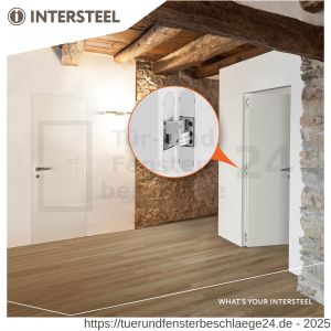 Intersteel Exclusives 4626 Verdeckt liegendes Türband Zamak 130x30 mm 3D einstellbar Silbergrau - D26008875 - afbeelding 3