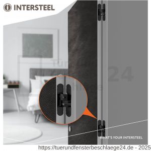 Intersteel Exclusives 4626 Verdeckt liegendes Türband Zamak 130x30 mm 3D einstellbar Schwarz - D26008876 - afbeelding 3