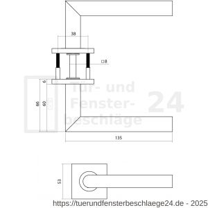 Intersteel Essentials 1034 Türdrücker Q 04 auf Rosette verdeckt 53x53x6 mm PVD messing matt - D26010965 - afbeelding 2