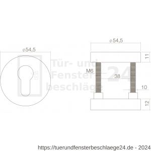 Intersteel Living 3750 Sicherheitsrosette rund Messing Natur - D26003572 - afbeelding 2