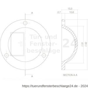 Intersteel Living 3975 Endkappe Türknopf Messing Natur - D26007544 - afbeelding 2