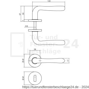 Intersteel Living 0198 Türdrücker Saturnus auf Rosette 49x7 mm mit BB-Rosetten Messing lackiert - D26010580 - afbeelding 2