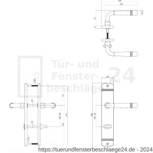 Intersteel Living 1705 Türdrücker Helena auf Schild 235x45x8 mm mit Bad-WC 78 mm und 8 mm stift Messing lackiert - D26004790 - afbeelding 2