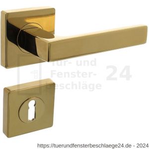 Intersteel Living 1713 Türdrücker Hera auf Rosette 55x55x10 mm mit BB Rosetten Messing Titan PVD - D26010145 - afbeelding 1