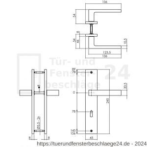 Intersteel Living 1744 Türdrücker Hera auf Schild 245x45 mm BB 78 mm Messing Titan PVD - D26010591 - afbeelding 2