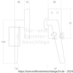 Intersteel Living 5615 Fensterverriegelung Gerade mit Nocken rechts Messing lackiert - D26007732 - afbeelding 2