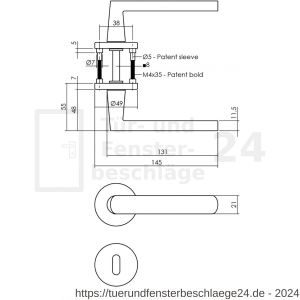 Intersteel Living 0464 Türdrücker Sora mit Rosette 49x7 mm mit BB-Rosetten Messing matt Titan PVD - D26010595 - afbeelding 2