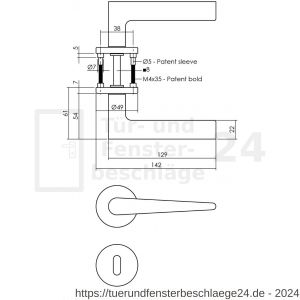 Intersteel Living 0465 Türdrücker Tiga mit Rosette 49x7 mm mit BB-Rosetten Messing matt Titan PVD - D26010598 - afbeelding 2