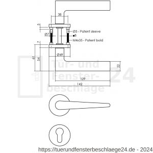 Intersteel Living 0465 Türdrücker Tiga mit Rosette 49x7 mm mit PZ-Rosetten Messing matt Titan PVD - D26010599 - afbeelding 2