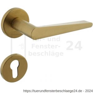 Intersteel Living 0465 Türdrücker Tiga mit Rosette 49x7 mm mit PZ-Rosetten Messing matt Titan PVD - D26010599 - afbeelding 1