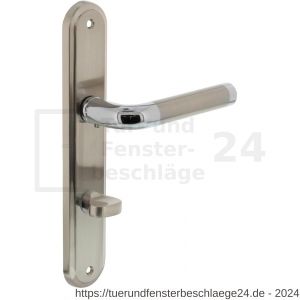 Intersteel Living 1683 Türdrücker Agatha auf Schild 242x43x10 mm mit Bad-WC 78 mm und 8 mm stift Chrom-Nickel matt - D26004863 - afbeelding 1