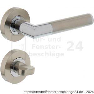 Intersteel Living 1693 Türdrücker Bastian auf Rosette 52x10 mm mit Bad-WC 8 mm stift Chrom-Nickel matt - D26004913 - afbeelding 1