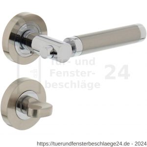 Intersteel Living 1698 Türdrücker Birgit auf Rosette 52x10 mm mit Bad-WC 8 mm stift Chrom-Nickel matt - D26004934 - afbeelding 1