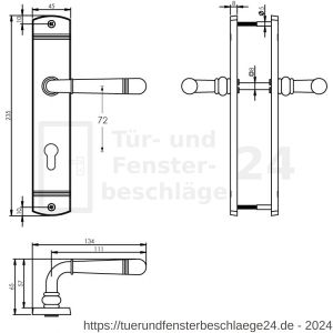 Intersteel Living 1705 Türdrücker Helena auf Schild 235x45x8 mm PZ 72 mm Chrom - D26004957 - afbeelding 2