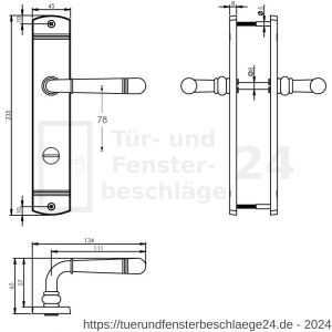 Intersteel Living 1705 Türdrücker Helena auf Schild 235x45x8 mm mit Bad-WC 78 mm und 8 mm stift Chrom - D26004958 - afbeelding 2