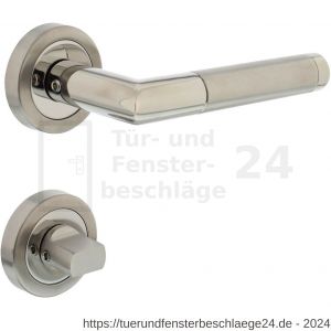 Intersteel Living 1710 Türdrücker 90 Grad auf ATP Rosette 51x10 mm mit Bad-WC 8 mm stift Chrom-Nickel Mat - D26008011 - afbeelding 1