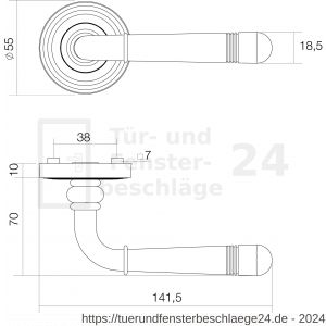 Intersteel Living 1725 Türdrücker Helena auf Rosette 55x10 mm mit BB-Rosetten Chrom - D26001772 - afbeelding 2