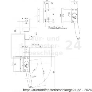 Intersteel Living 6616 Fensterverriegelung abschließbar SKG* rechts Ton 222 Chrom-Ebenholz - D26003805 - afbeelding 2