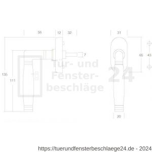 Intersteel Living 6051 Fenstergriff Ton 222 Chrom matt/Ebenholz - D26003769 - afbeelding 2