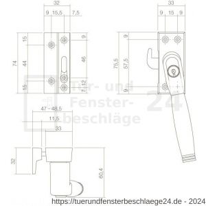 Intersteel Living 6616 Fensterverriegelung abschließbar SKG* links Ton 222 Nickel-Ebenholz - D26003830 - afbeelding 2