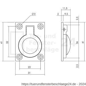 Intersteel Living 7526 Einbauring 41x31 mm Nickel - D26009611 - afbeelding 2