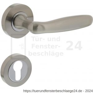 Intersteel Living 1692 Türdrücker Bjorn auf Rosette 52x10 mm mit PZ-Rosetten Chrom-Nickel matt - D26005103 - afbeelding 1