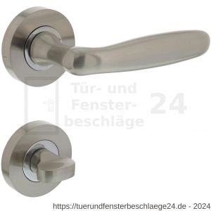 Intersteel Living 1692 Türdrücker Bjorn auf Rosette 52x10 mm mit Bad-WC 8 mm stift Chrom-Nickel matt - D26005104 - afbeelding 1