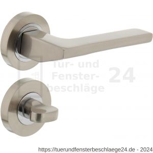 Intersteel Living 1705 Türdrücker Ben auf Rosette 52x10 mm mit Bad-WC 8 mm stift Chrom-Nickel matt - D26005149 - afbeelding 1