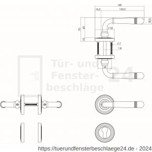 Intersteel Living 1725 Türdrücker Helena auf Rosette 55x10 mm mit PZ Rosetten Nickel matt - D26001779 - afbeelding 2