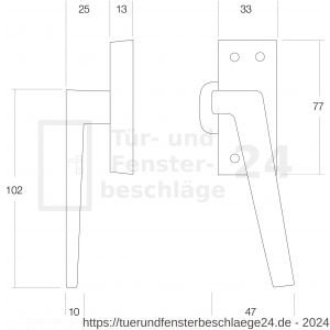 Intersteel Living 5615 Fensterverriegelung mit Nocken rechts Nickel matt - D26003795 - afbeelding 2