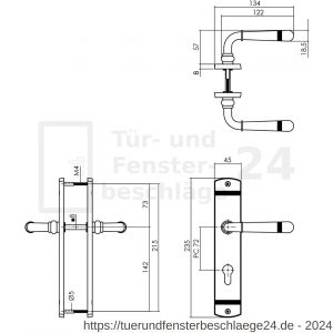 Intersteel Living 1705 Türdrücker Helena auf Schild 235x45x8 mm PZ 72 mm Altgrau - D26008139 - afbeelding 2