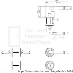 Intersteel Living 1725 Türdrücker Helena auf Rosette 55x10 mm mit BB-Rosetten Altgrau - D26008143 - afbeelding 2