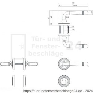 Intersteel Living 1725 Türdrücker Helena auf Rosette 55x10 mm mit PZ Rosetten Altgrau - D26008144 - afbeelding 2