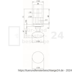 Intersteel Living 2126 Knopf auf Rosette Altgrau - D26007008 - afbeelding 2