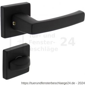 Intersteel Living 0057 Türdrücker Moora auf Rosette 50x50x10 mm mit Bad-WC 8 mm stift Schwarz - D26009125 - afbeelding 1