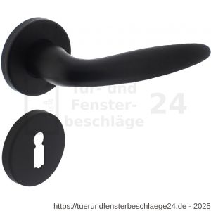 Intersteel Living 0199 Türdrücker Sigaar auf Rosette 49x7 mm mit BB-Rosetten schwarz - D26010624 - afbeelding 1