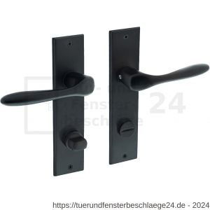 Intersteel Living 0201 Türdrücker Banaan auf Schild 181x41x6 mm mit Bad-WC 78 mm und 8 mm stift Schwarz - D26009148 - afbeelding 1