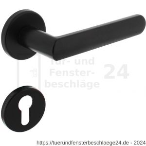 Intersteel Living 0464 Türdrücker Sora mit Rosette 49x7 mm mit PZ-Rosetten mattschwarz - D26010628 - afbeelding 1