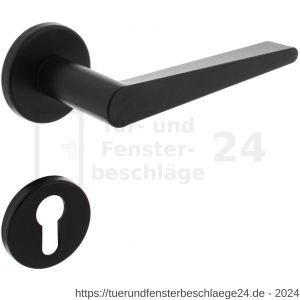 Intersteel Living 0465 Türdrücker Tiga mit Rosette 49x7 mm mit PZ-Rosetten mattschwarz - D26010631 - afbeelding 1