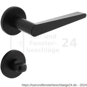 Intersteel Living 0465 Türdrücker Tiga mit Rosette 49x7 mm mit Bad-WC 8 mm stift mattschwarz - D26010632 - afbeelding 1