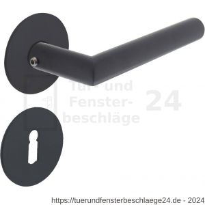 Intersteel Living 1583 Türdrücker Jura mit selbstklebender Rosette 55x2 mm mit BB-Rosetten Edelstahl-schwarz - D26010641 - afbeelding 1