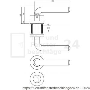 Intersteel Living 1683 Türdrücker Agatha auf Rosette 52x10 mm mit BB-Rosetten schwarz - D26010650 - afbeelding 2