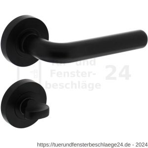 Intersteel Living 1683 Türdrücker Agatha auf Rosette 52x10 mm mit Bad-WC 8 mm Stift schwarz - D26010652 - afbeelding 1