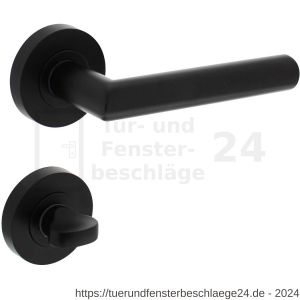 Intersteel Living 1693 Türdrücker Bastian auf Rosette 52x10 mm mit Bad-WC 8 mm stift Schwarz - D26008238 - afbeelding 1