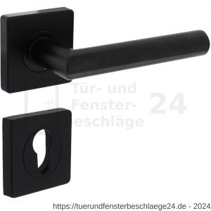 Intersteel Living 1707 Türdrücker Bastian auf Rosette 55x55x10 mm mit PZ-Rosetten Schwarz - D26009160 - afbeelding 1